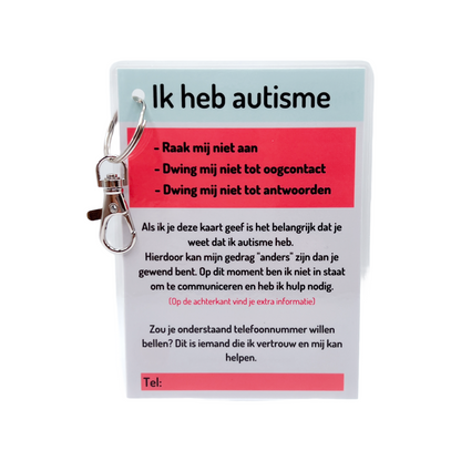 Autisme/ Autistic hulpkaart